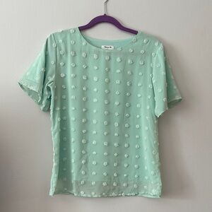 Swiss Dot Chiffon Tunic Blouse